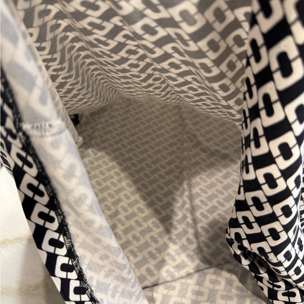 DVF Diane Von Furstenberg Dress Size 4 Black White Chain Link Silk - Picture 9 of 16